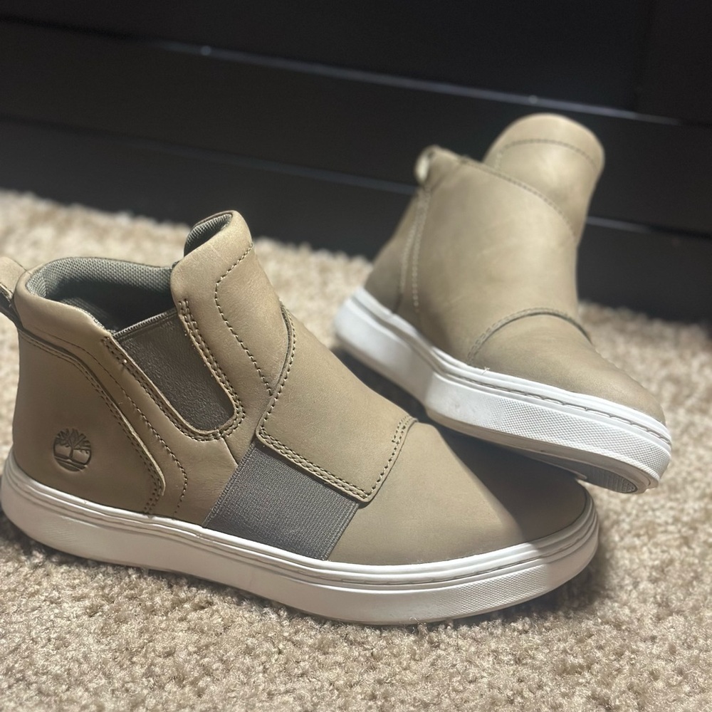 Timberland Londyn Chelsea Shoes Women 6.5 Green Leather Pull On Casual Sneakers